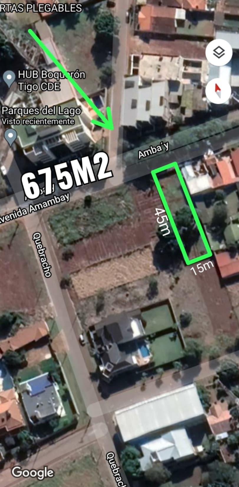 VENDO TERRENO SOBRE AV. AMBAY, B° BOQUERÓN 2! REF. A.A