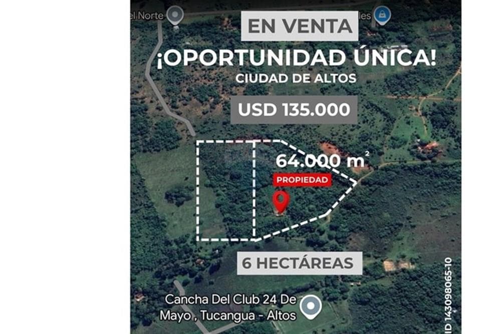 Oportunidad Única! Venta de 6 Hectáreas y 4000 m²