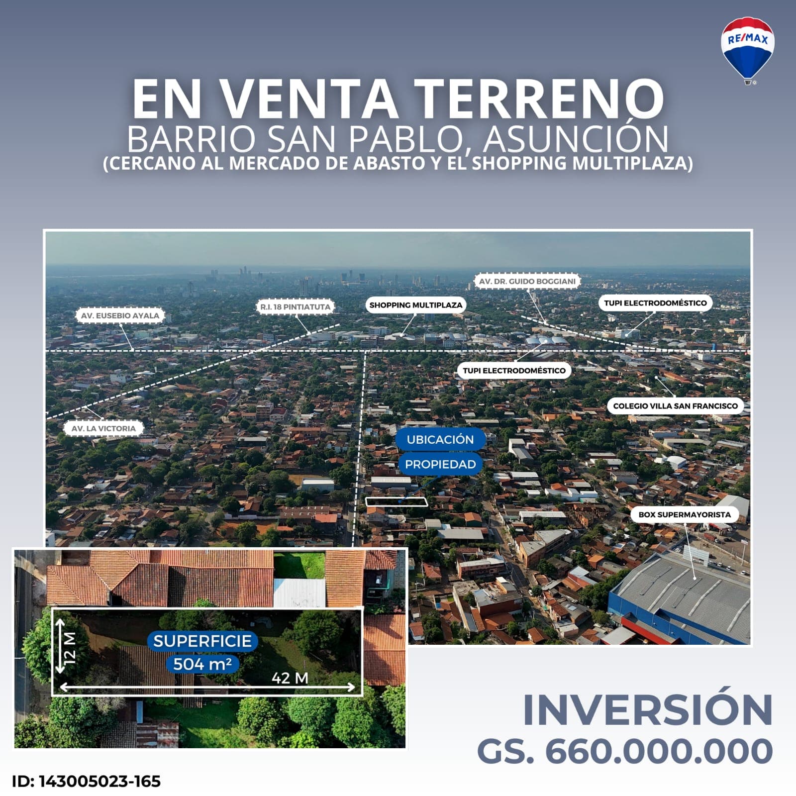 TERRENO VENTA BARRIO SAN PABLO, ZONA MULTIPLAZA
