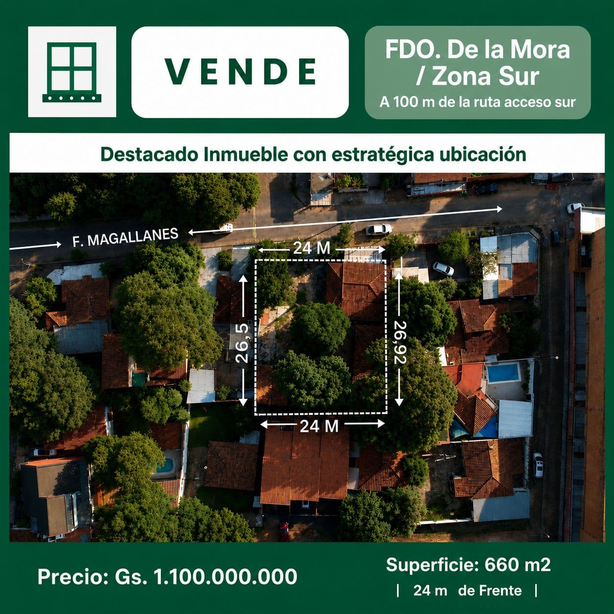 Destacada Propiedad En Fdo De La Mora / Zona Sur