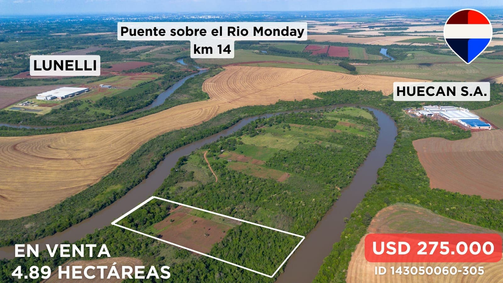 Vendo 4,89 hectáreas sobre el río Monday, Ciudad Del Este – 2