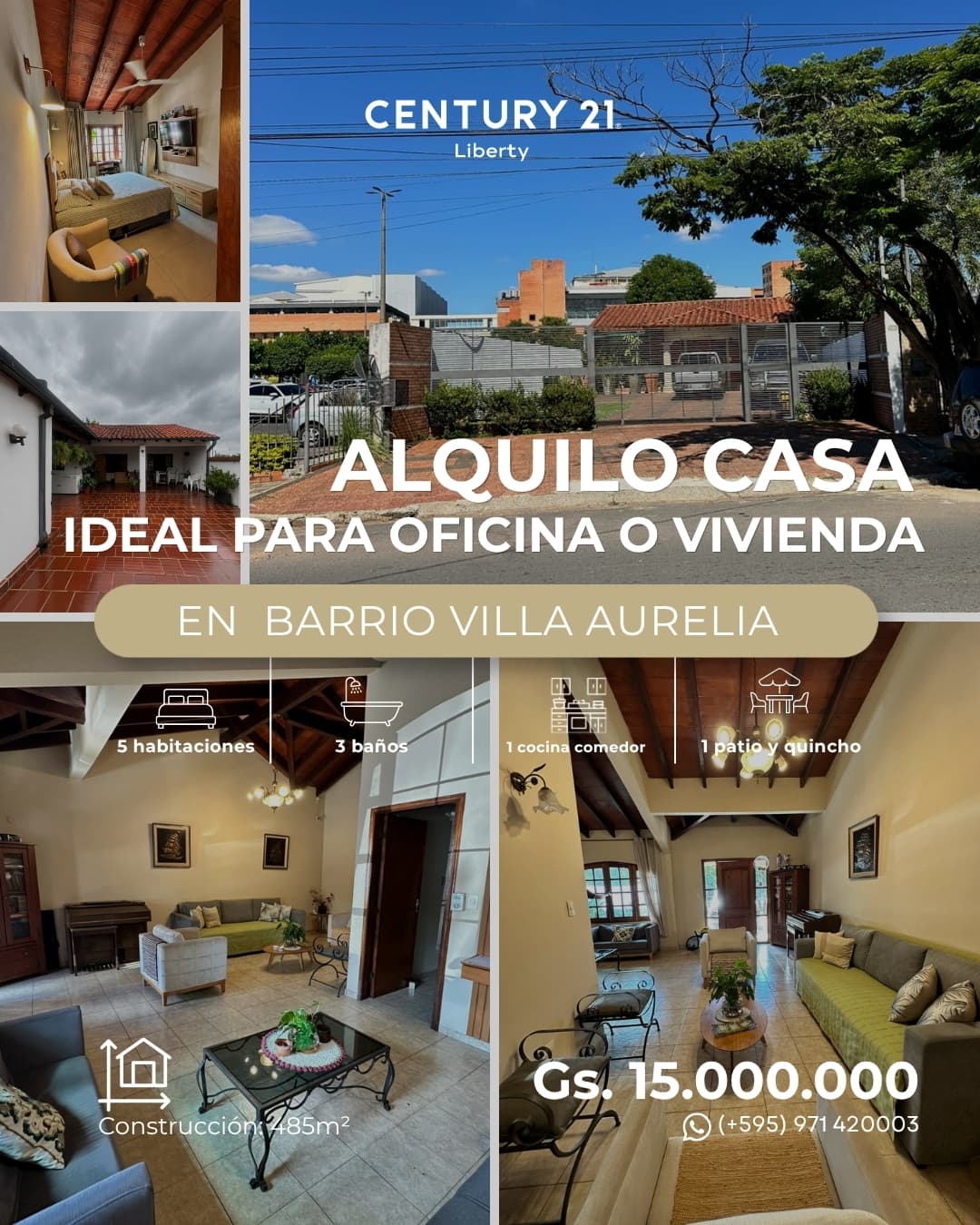 ALQUILO CASA – IDEAL PARA OFICINA O VIVIENDA
