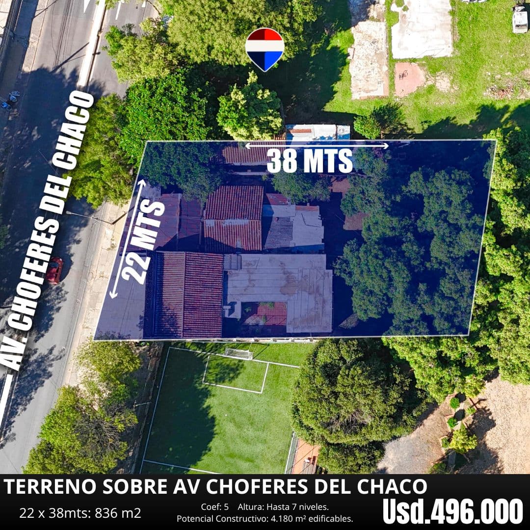 TERRENO SOBRE AVDA CHOFERES DEL CHACO ASUNCION