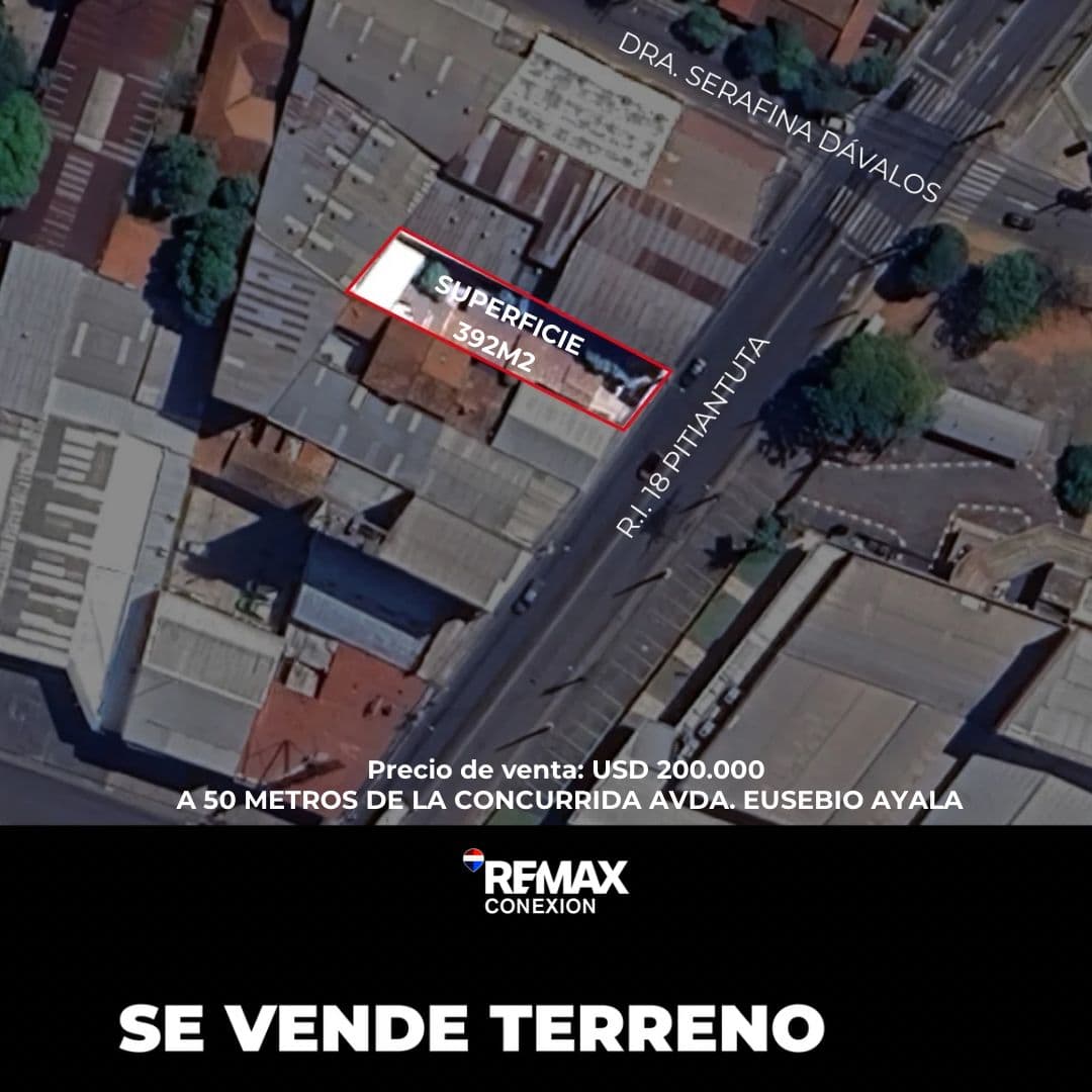 Terreno comercial de 392 m² en Av. Eusebio Ayala