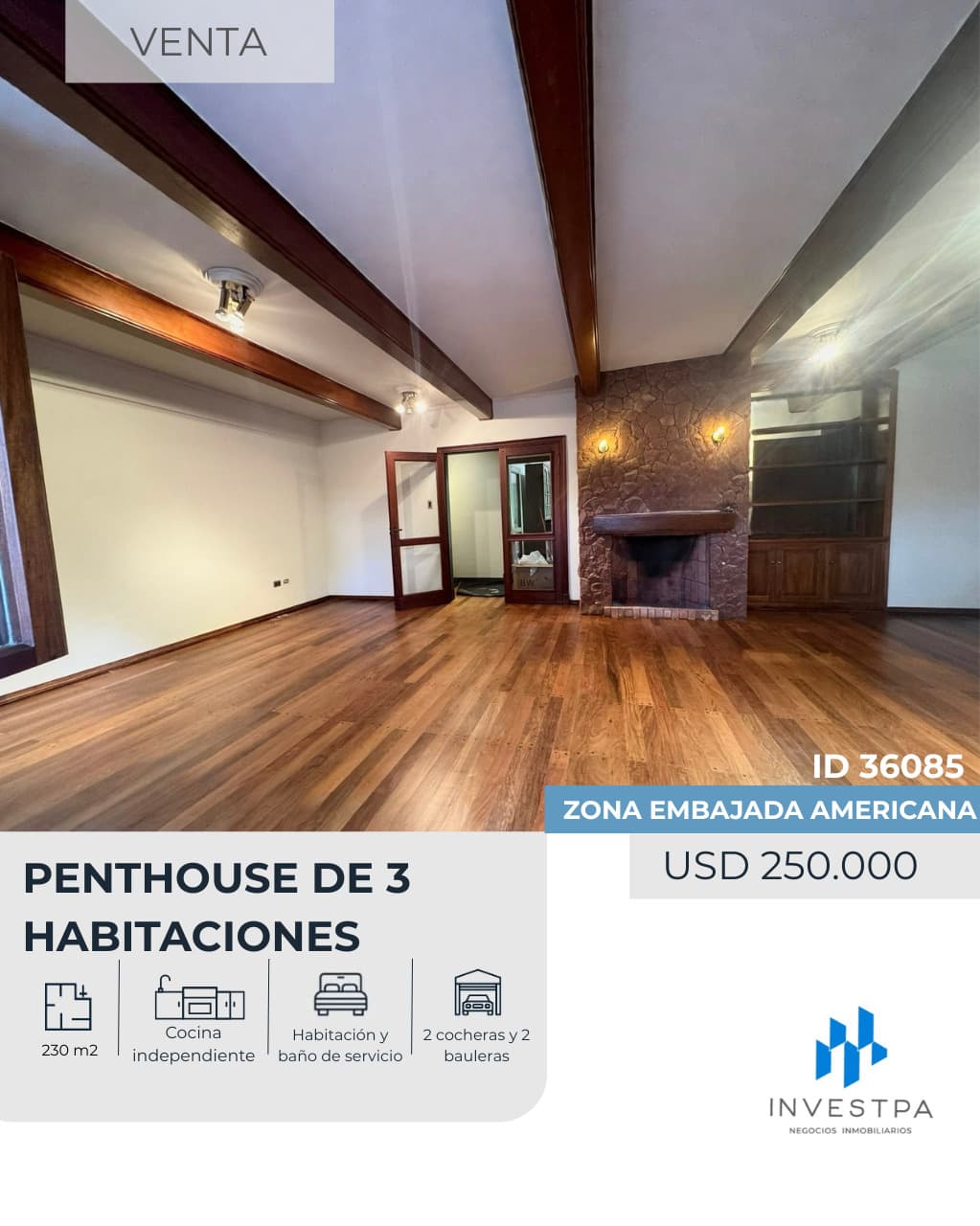 EN VENTA PENTHOUSE DE 3 HABITACIONES
