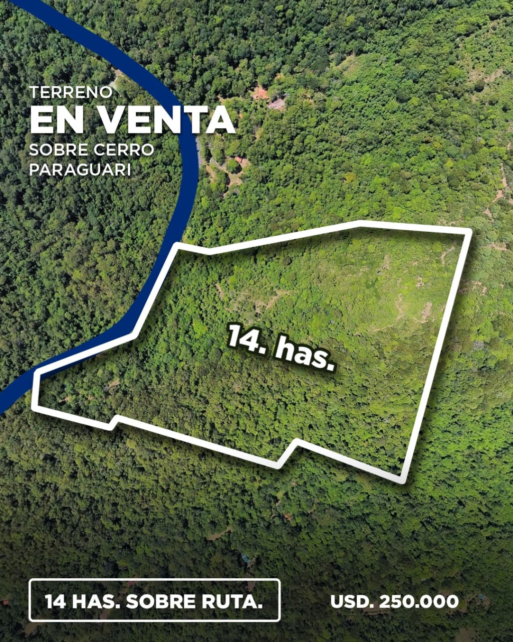 14 hectáreas sobre el cerro de Paraguari cuenta con cascada