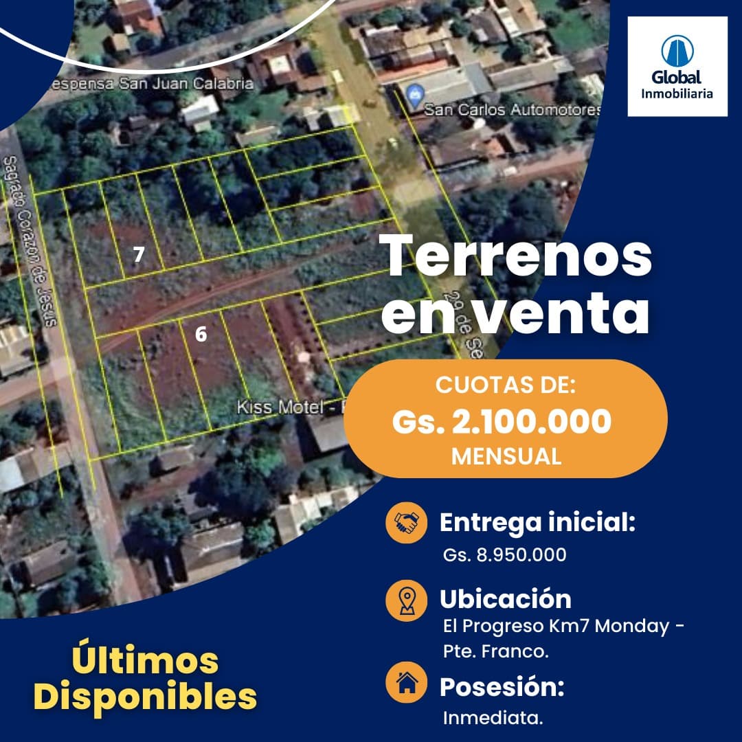 VENDO TERRENO EN CUOTAS EN PRESIDENTE FRANCO - KM 7 MONDAY – 3