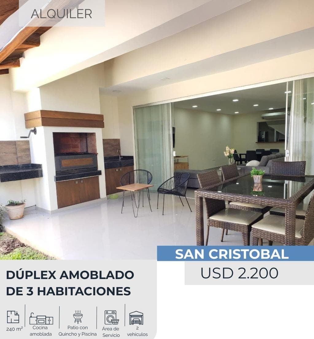 DUPLEX FURNISHED WITH POOL FOR RENT – SAN CRISTÓBAL NEIGHBORHOOD
