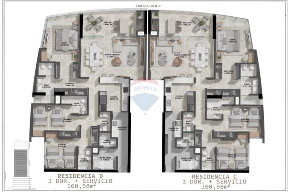 Departamento De 3d + área De Servicio - 160,08m2 – 3