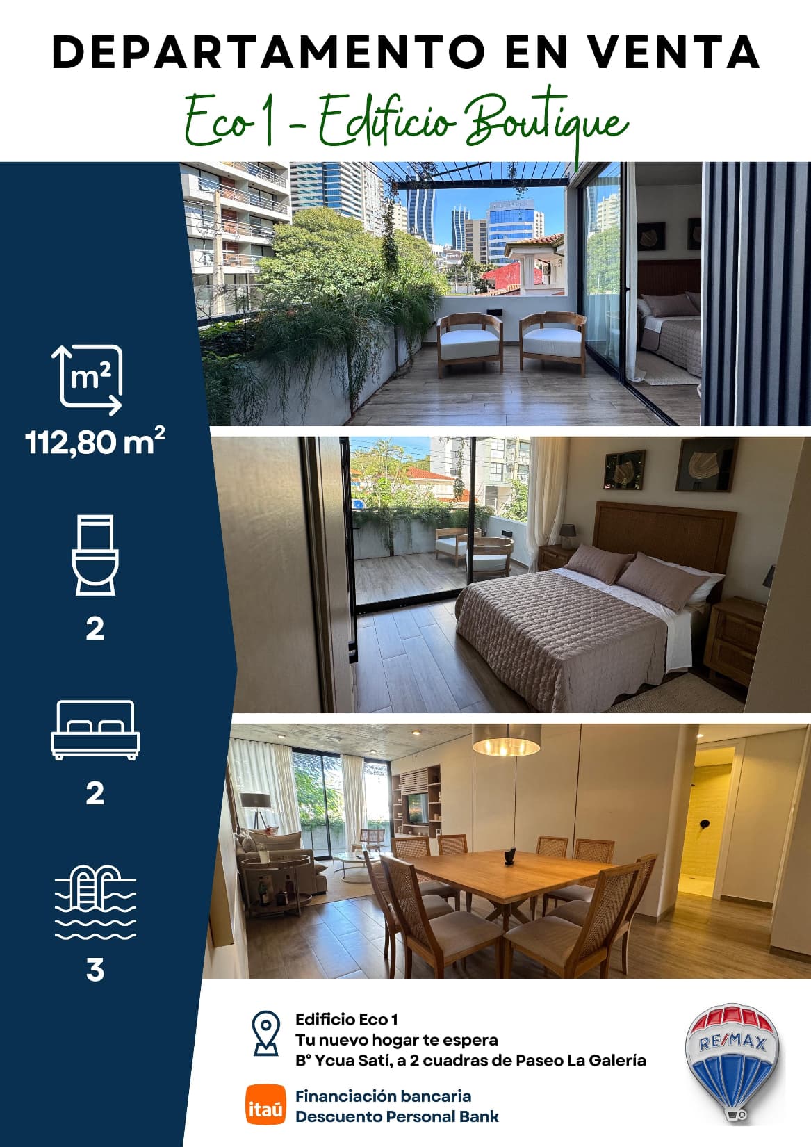 Vendo Departamento ECO 1 Edificio Boutique.
