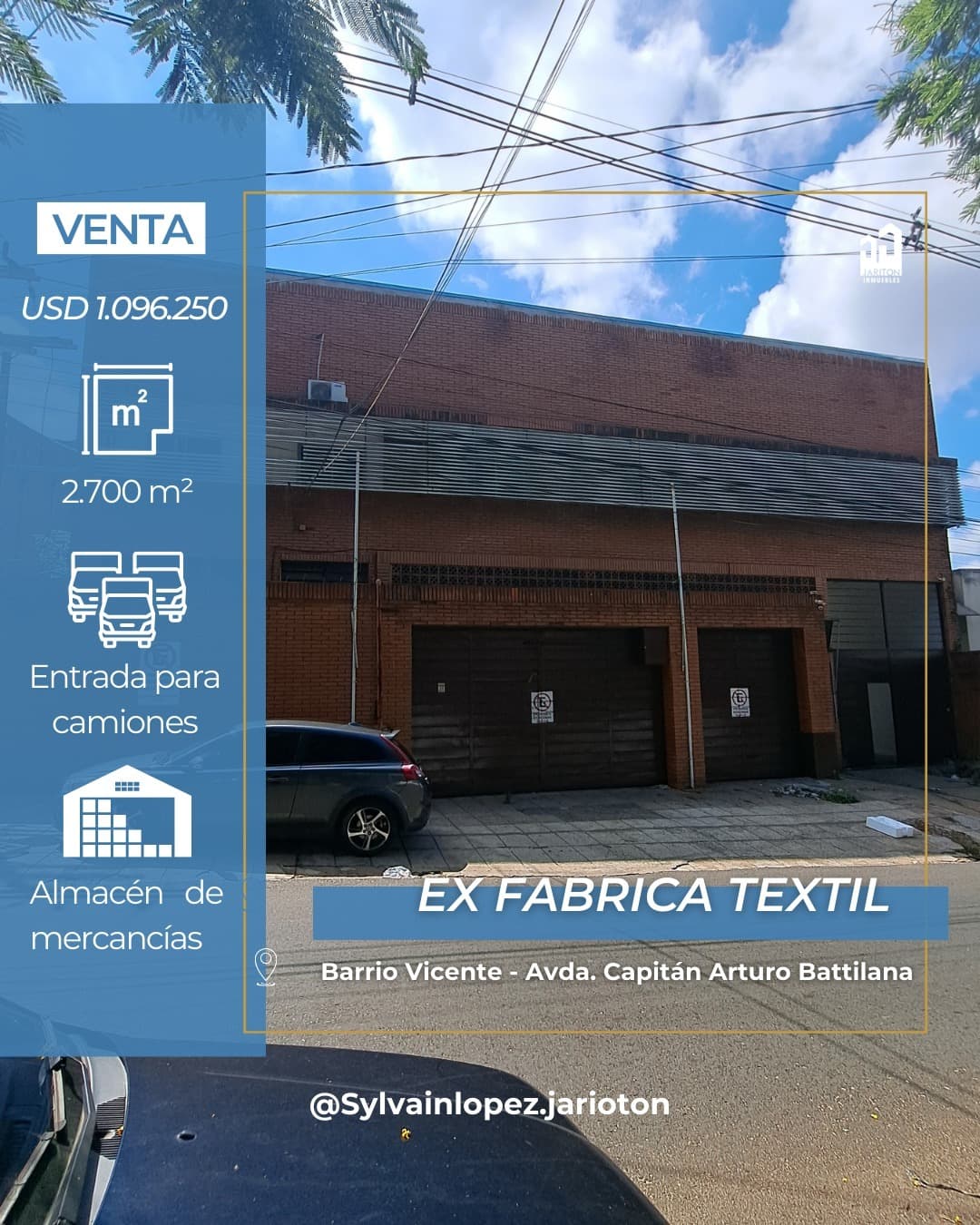 Se Vende Tinglado Con Oficinas, Ex Fabrica Textil, En el B° San Vicente
