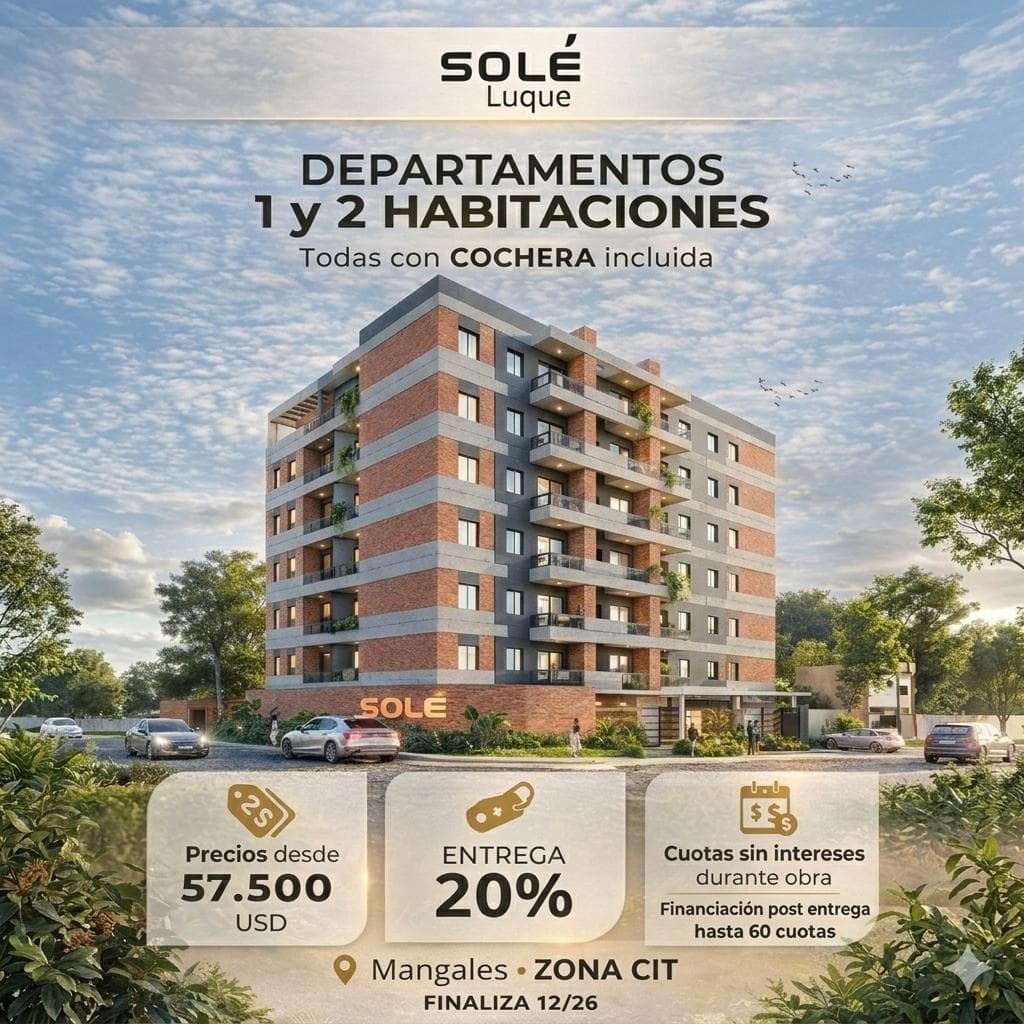 DPTO 1 DORMITORIO CON COCHERA INC. ZONA CIT – 2