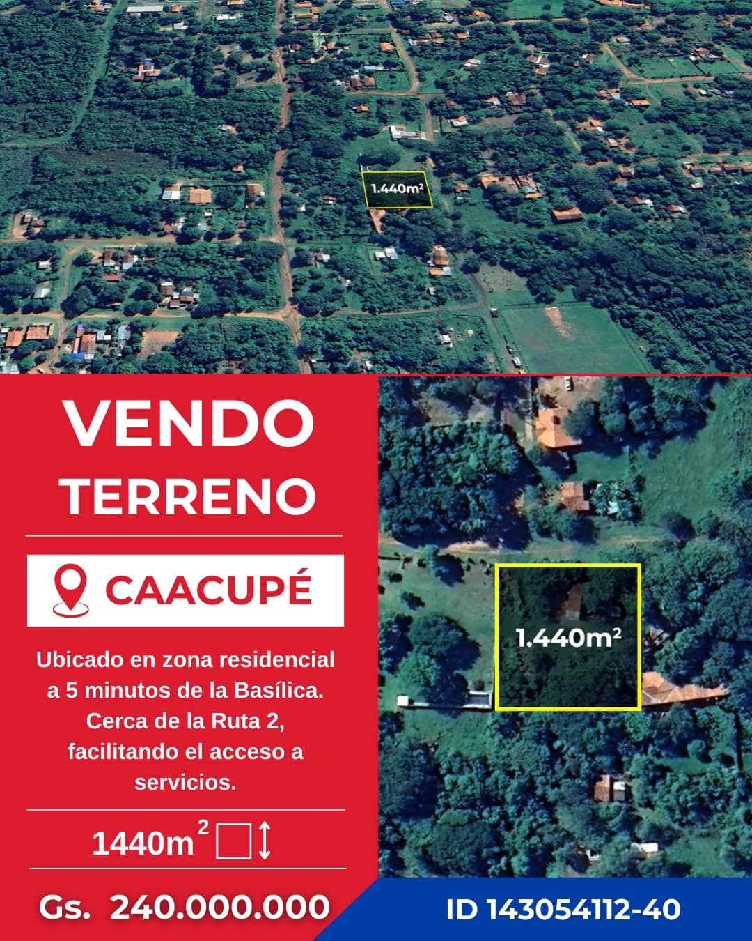 Vendo terreno en Caacupe a 5 minutos de la basilica