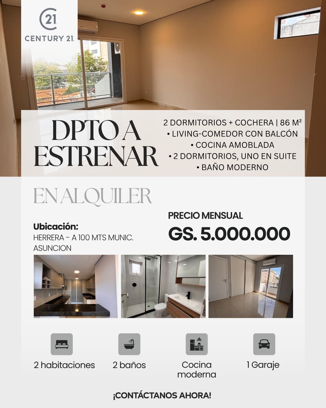 ALQUILO DEPARTAMENTO DE 2 HABITACIONES - BARRIO HERRERA