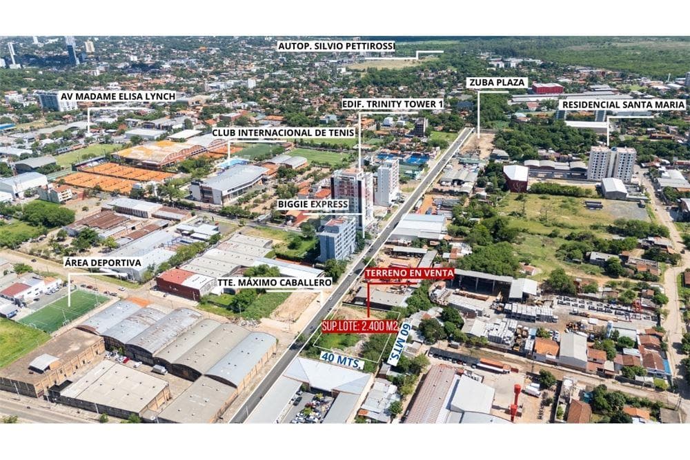 TERRENO DE 2400 M2 BARRIO ITAY ASUNCION SOBRE MAXIMO CABALLERO