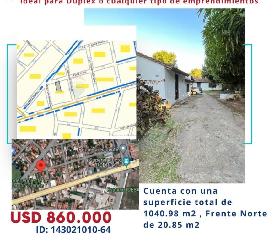 Venta De Hermoso Terreno En Asuncion Para Inversion Zona Salvador Del Mundo
