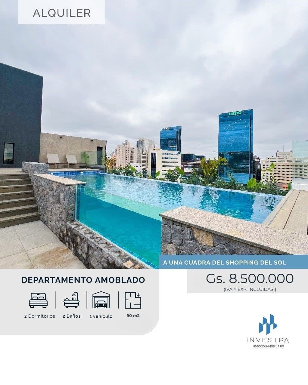 Departamento amoblado de 2 dormitorios
