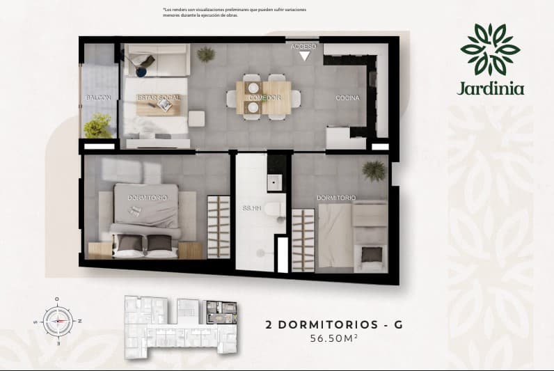 Departamento en Edificio Jardinia – Zona CONMEBOL / Curva Romero – Luque – 2