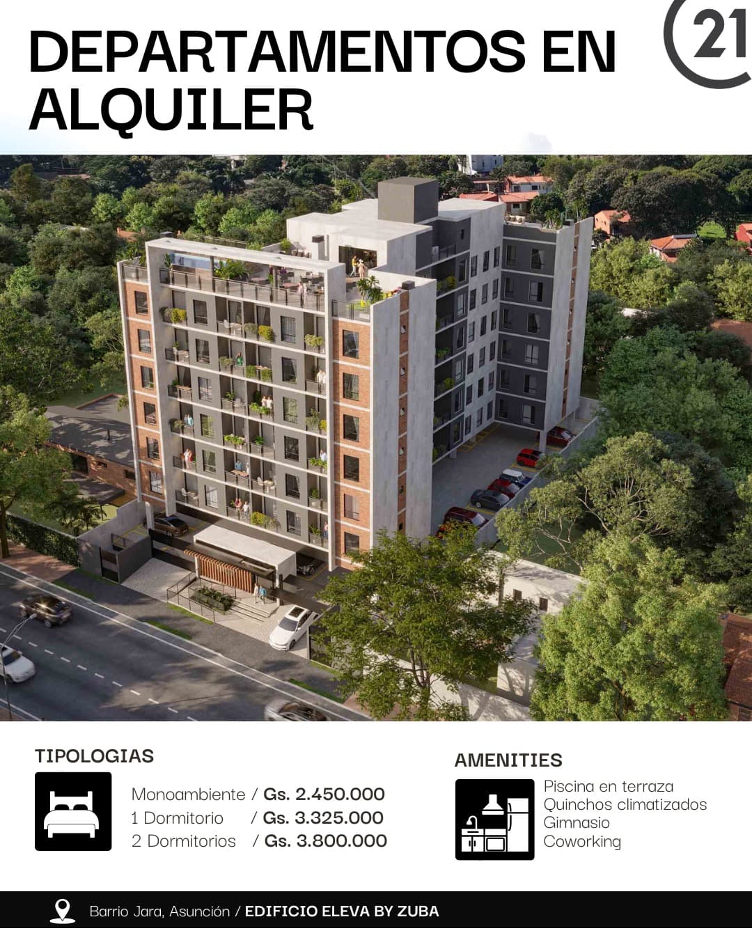 DEPARTAMENTO 1 DORMITORIO EN ALQUILER – ELEVA BY ZUBA
