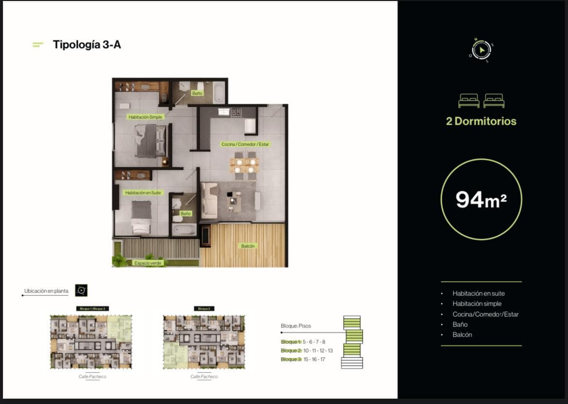 Departamento en venta de 2 dormitorios barrio Recoleta Asunción edificio Palmanova Pacheco – 2