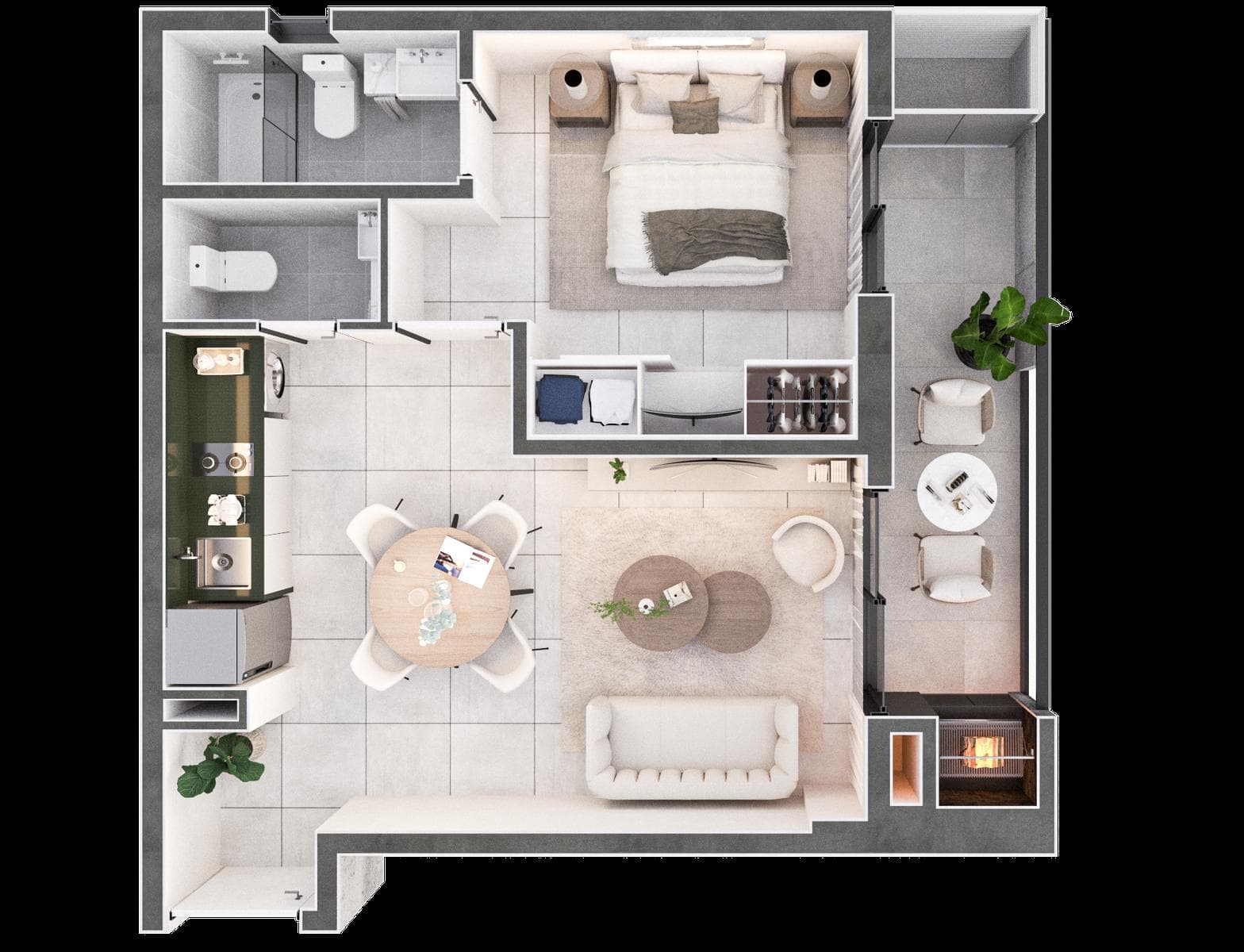 Departamento a la venta 1 dormitorio 50m2 en Barrio Herrera Asuncion Edificio Inarco Herrera – 3