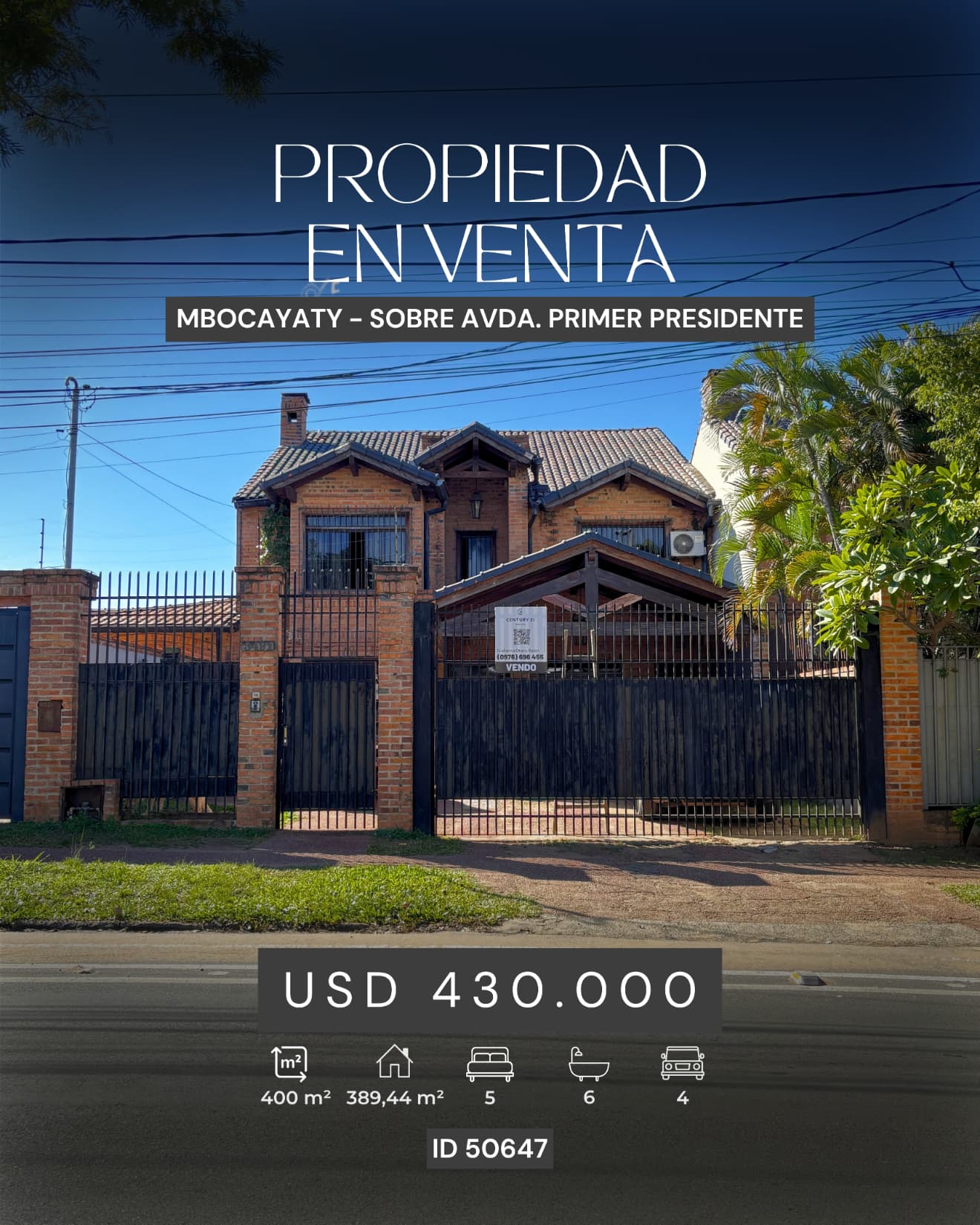Propiedad En Venta - Sobre Avda. Primer Presidente