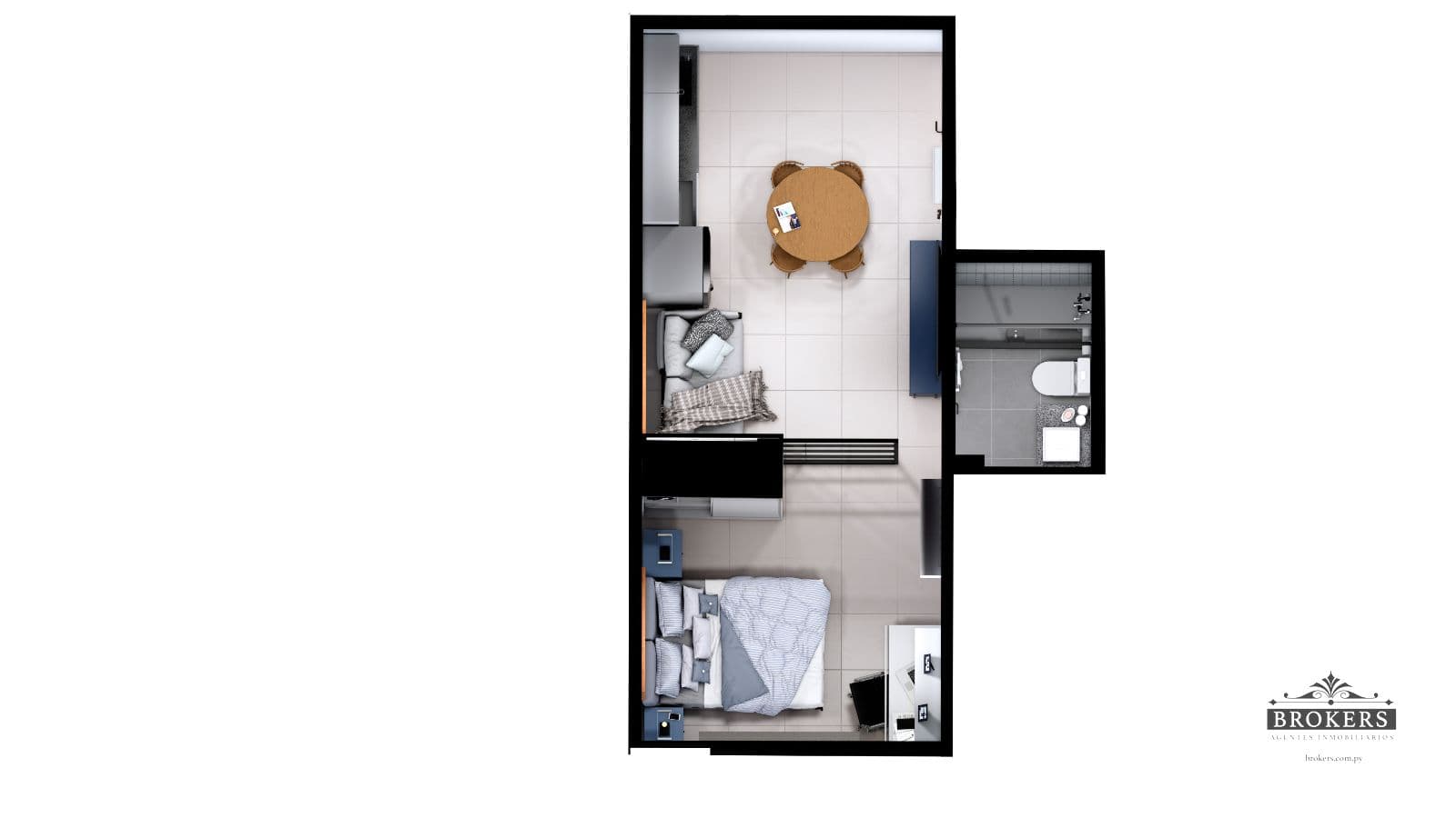 Monoambientes c/Balcon 30 M2. en construcción en venta, BO. San Pablo – 3