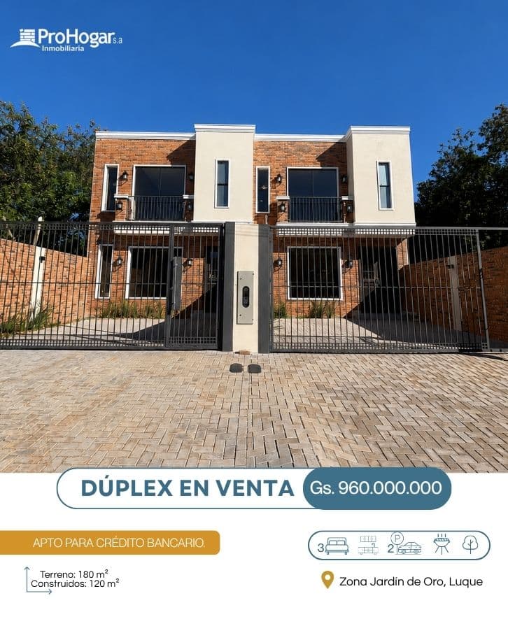 Vendo Duplex De 3 Dormitorios - Zona Jardin De Oro Luque