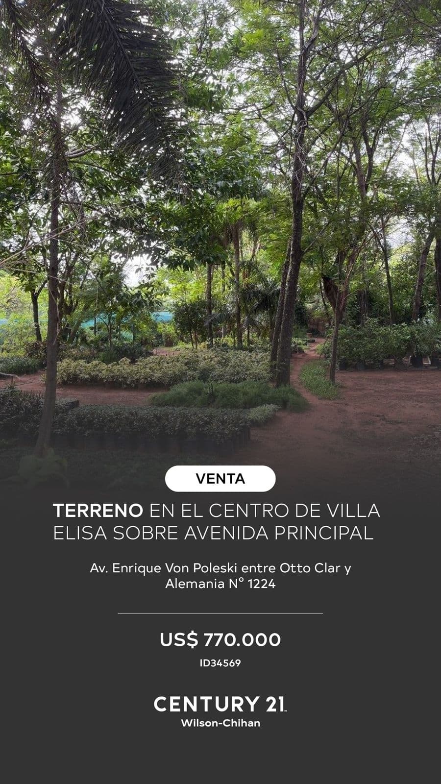 EN VENTA TERRENO EN EL CENTRO DE VILLA ELISA