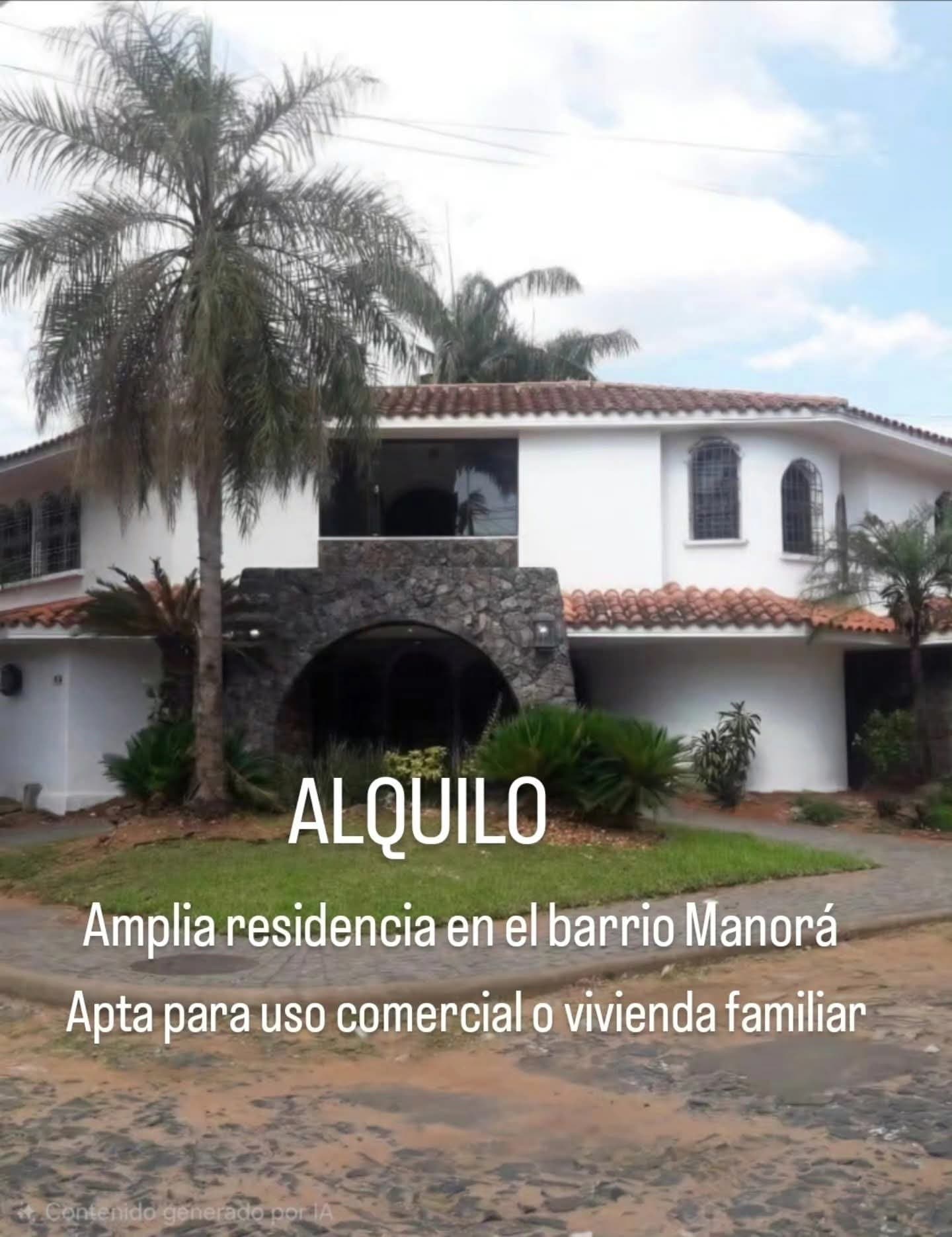 ALQUILO RESIDENCIA EN EL BARRIO MANORÁ