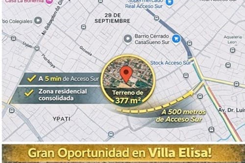 VENDO TERRENO EN VILLA ELISA!! – 2