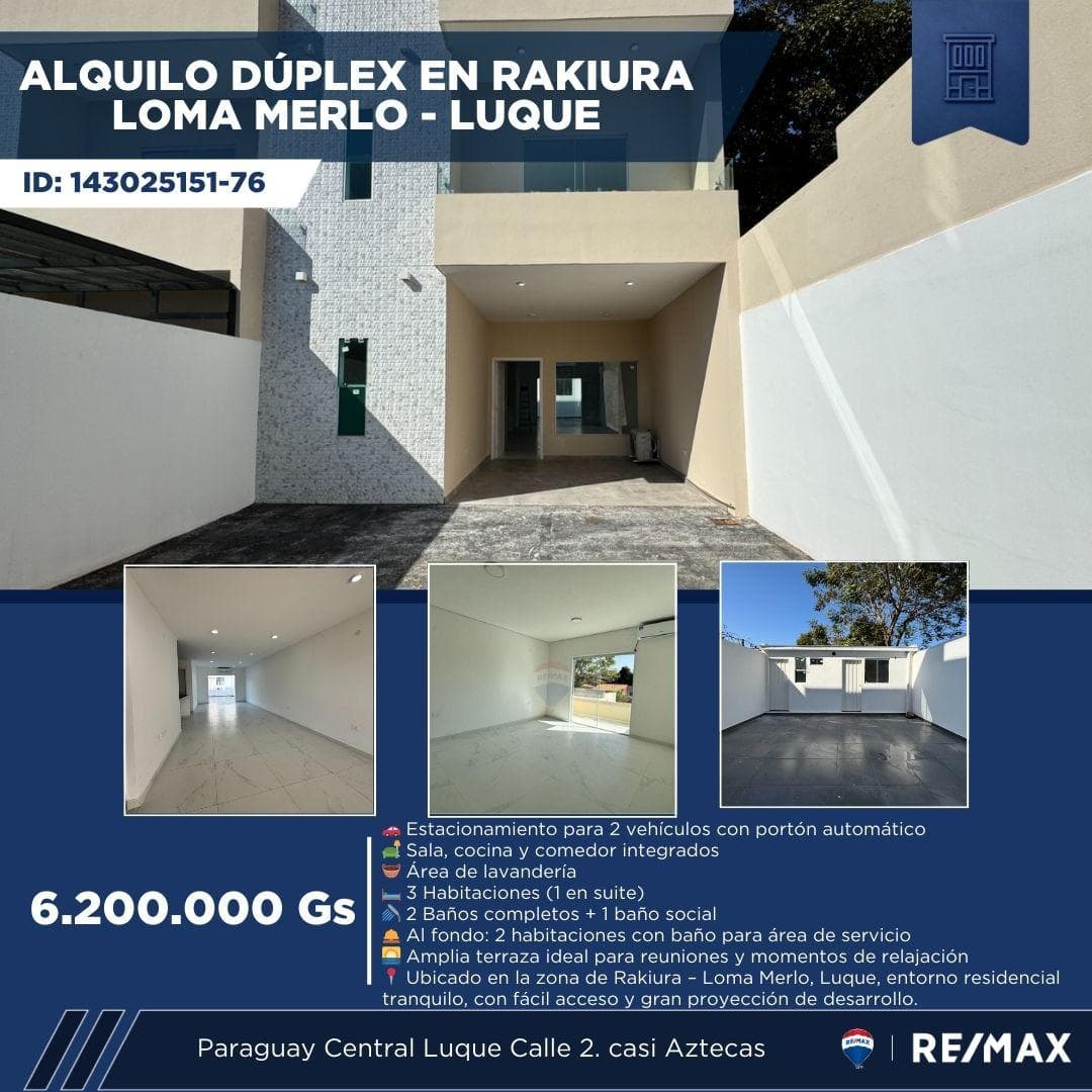ALQUILO DUPLEX EN LOMA MERLO