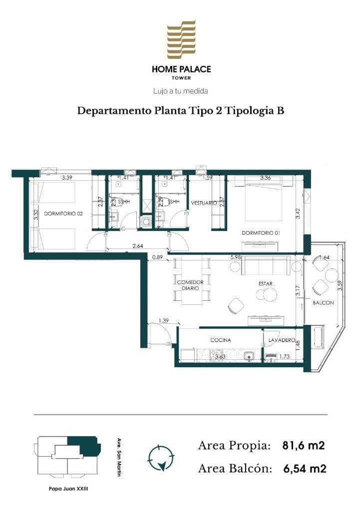 Departamento de Lujo de 3 dorm, a estrenar, a 1 cuadra del Shopping del Sol – 2