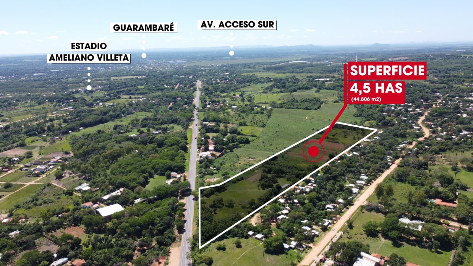En Venta Terreno De 4,5 Hectáreas (44.806 M2) Sobre Asfalto Villeta–guarambaré. – 3