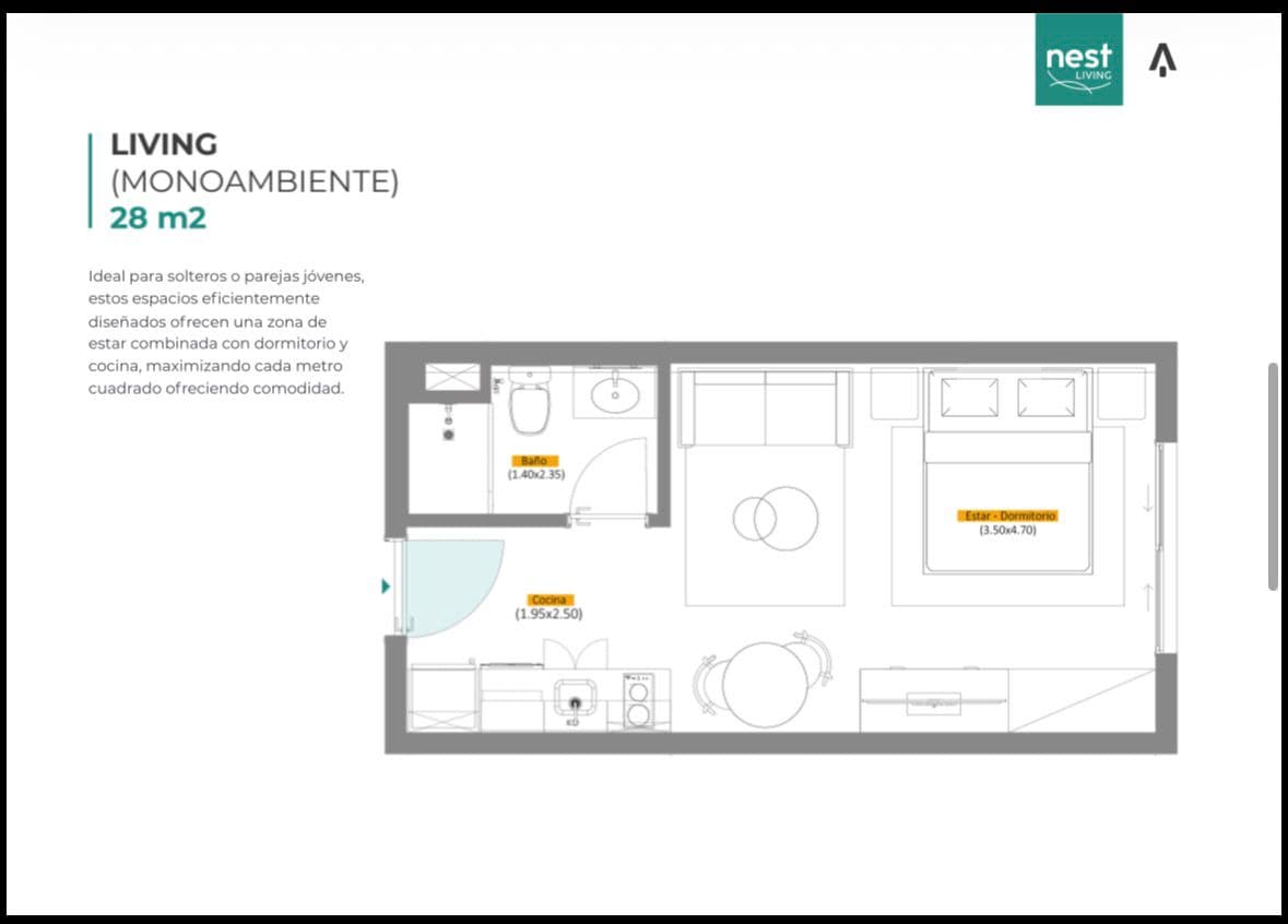VENDO MONOAMBIENTE EN NEST LIVING, ASUNCION