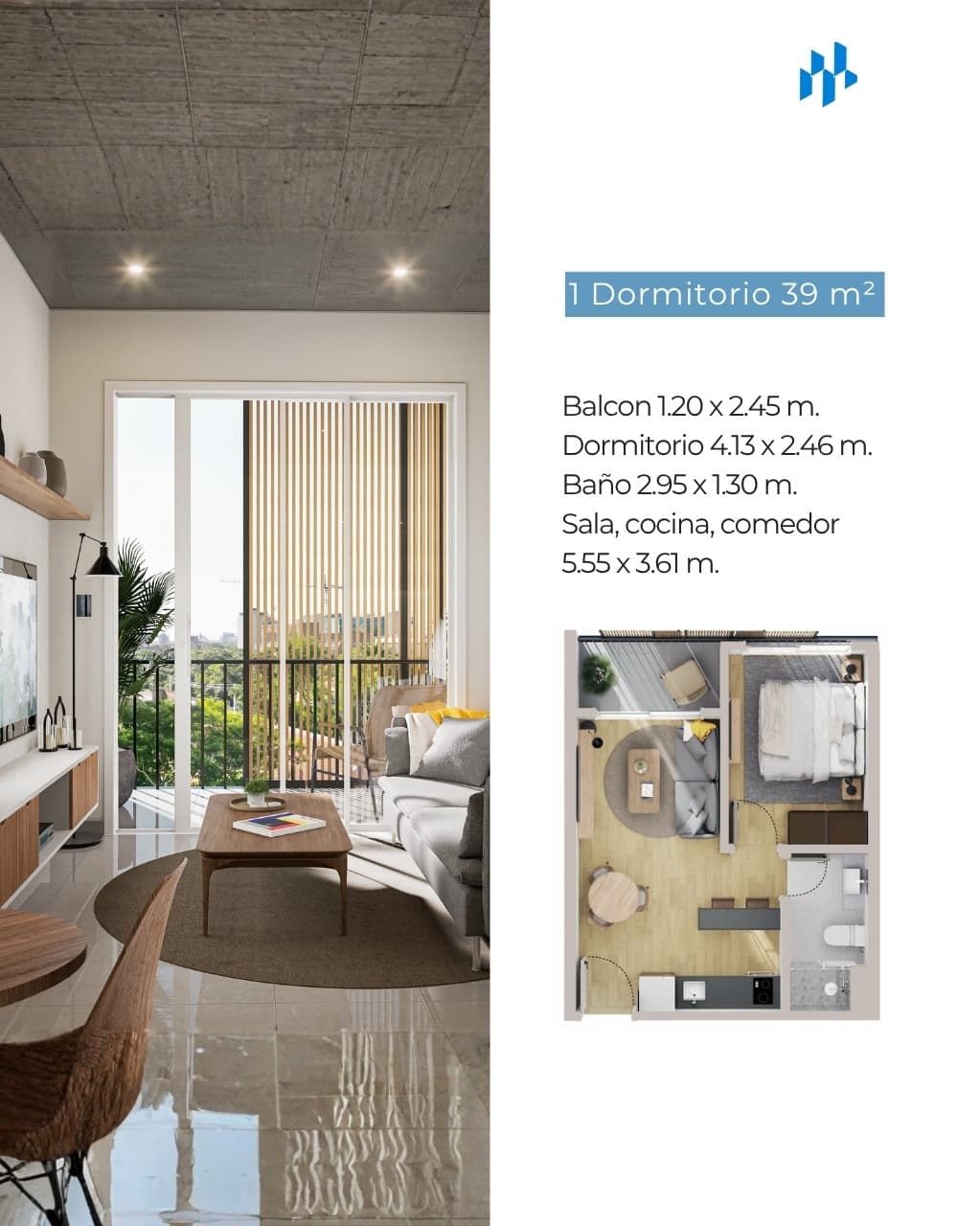 DEPARTAMENTO EN POZO DE 1 HABITACIÓN – 3
