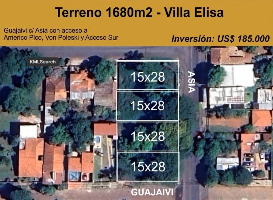 VENDO TERRENO EN VILLA ELISA DE 1.680 m2 BARRIO 8 DE DICIEMBRE – 2