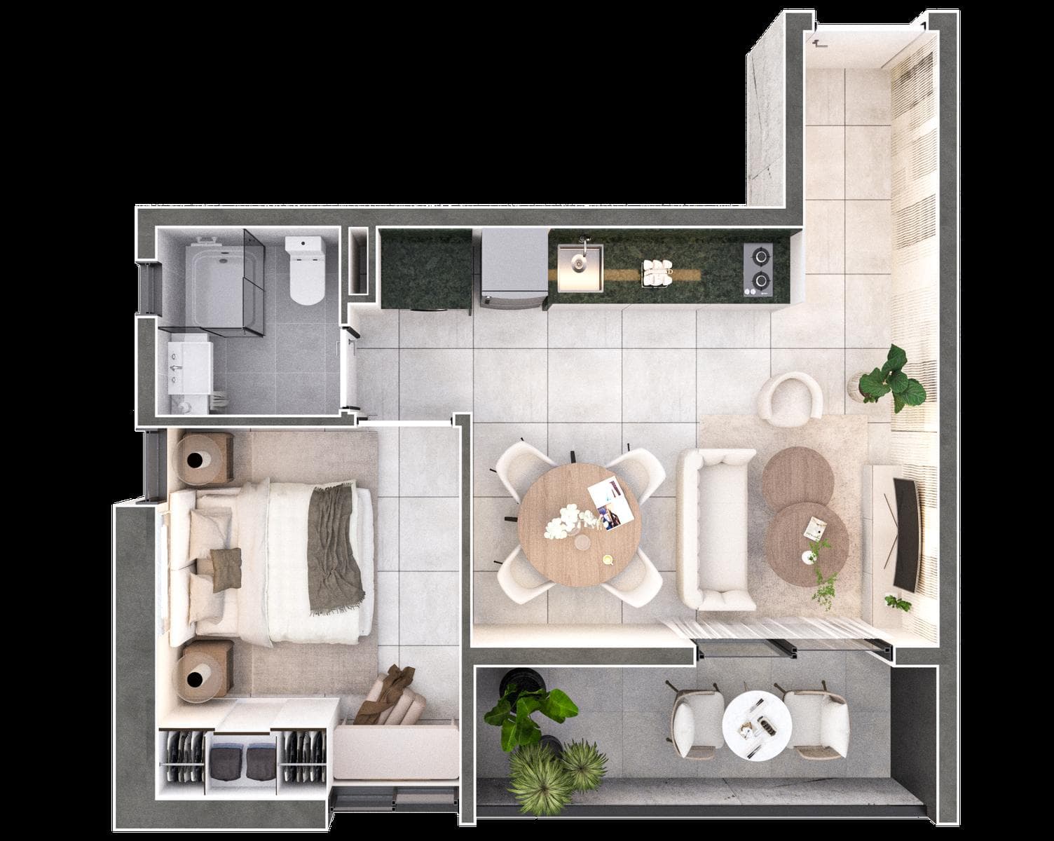 Departamento a la venta 1 dormitorio 44m2 en Barrio Herrera Asuncion Edificio Inarco Herrera