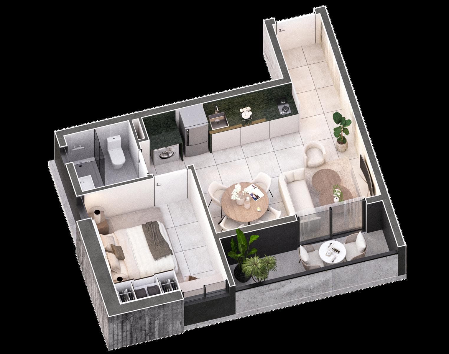 Departamento a la venta 1 dormitorio 44m2 en Barrio Herrera Asuncion Edificio Inarco Herrera – 2