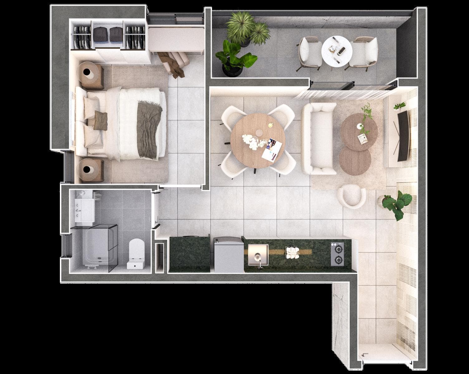 Departamento a la venta 1 dormitorio 44m2 en Barrio Herrera Asuncion Edificio Inarco Herrera – 3