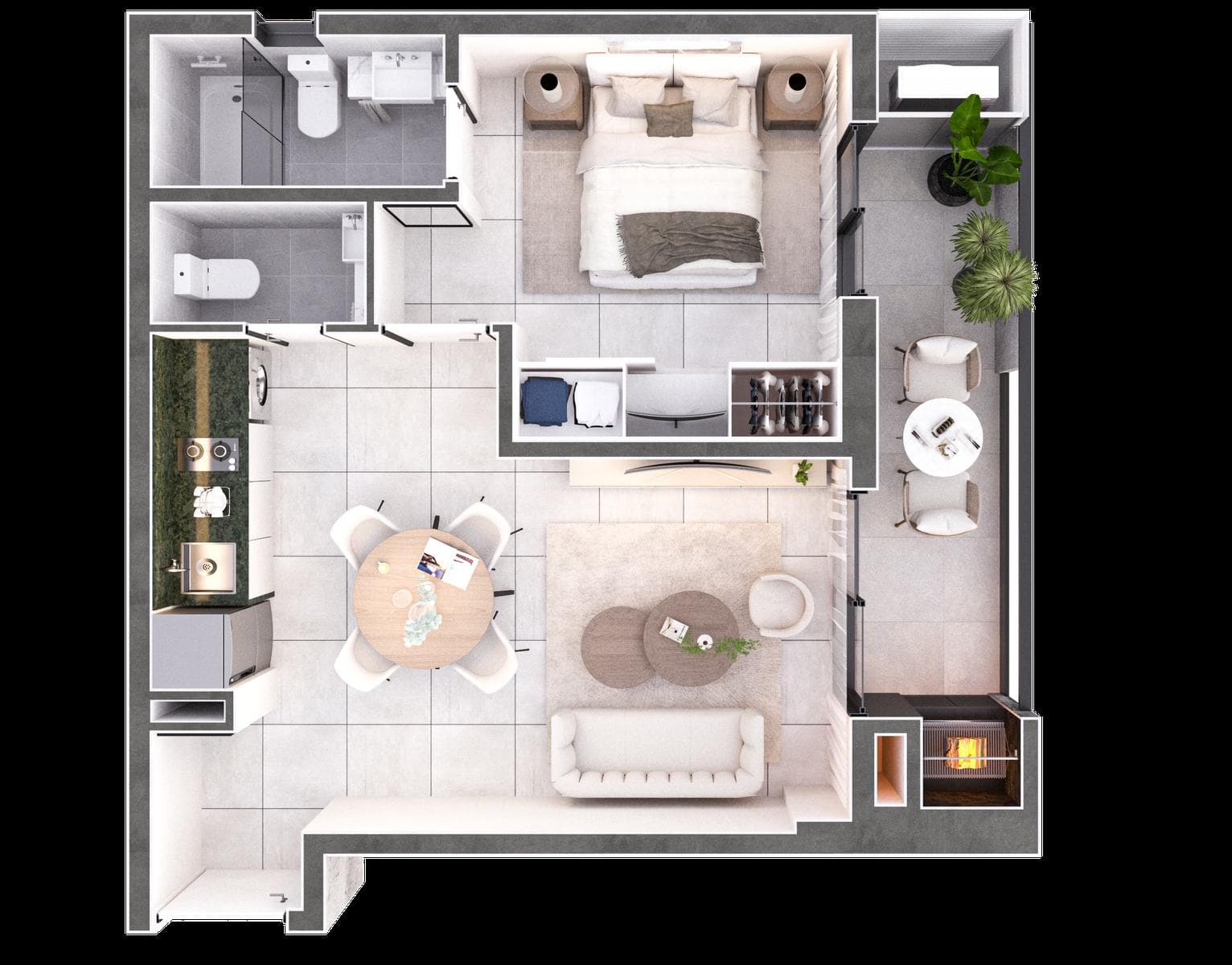 Departamento a la venta 1 dormitorio 50m2 en Barrio Herrera Asuncion Edificio Inarco Herrera
