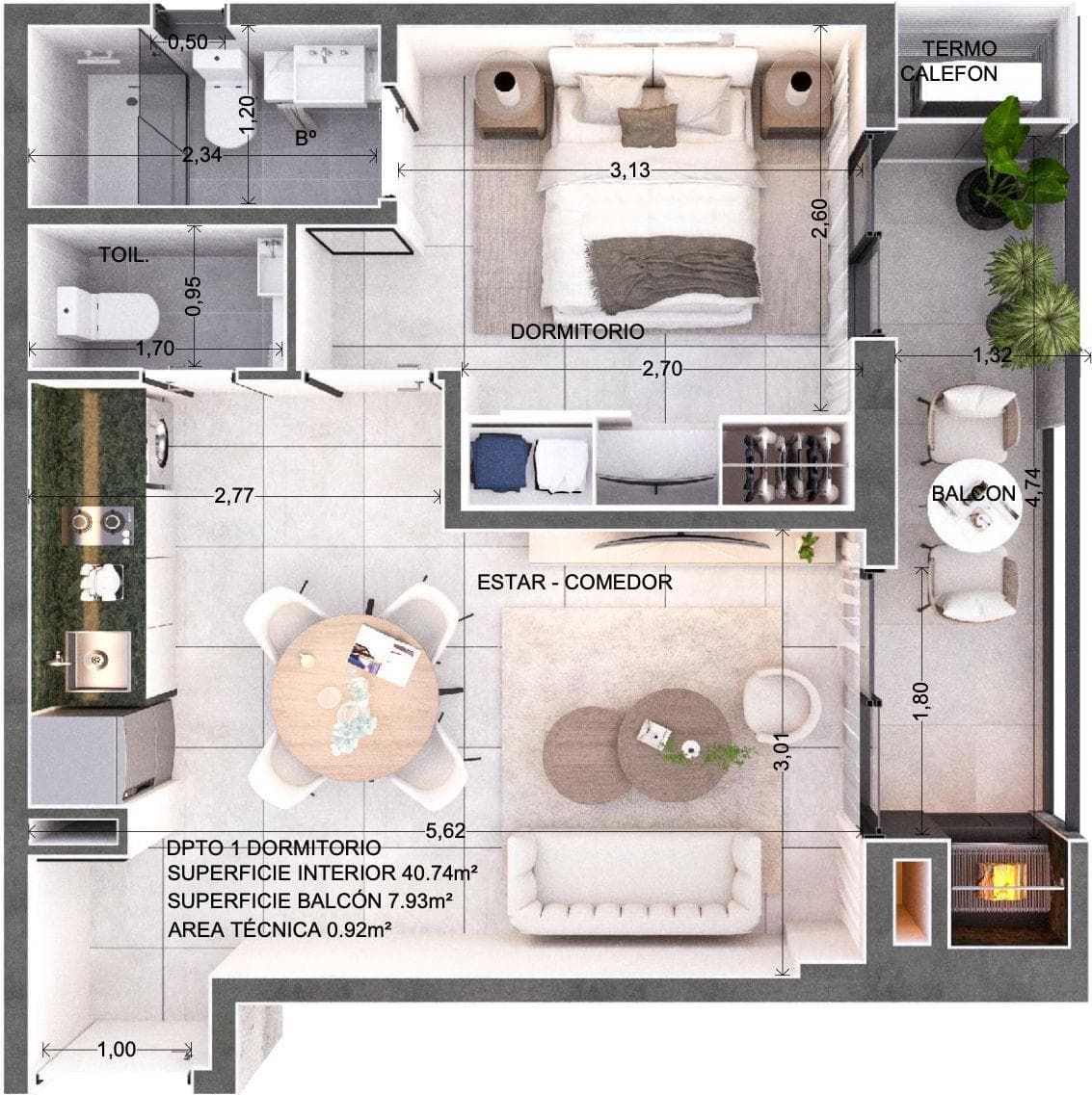Departamento a la venta 1 dormitorio 50m2 en Barrio Herrera Asuncion Edificio Inarco Herrera – 2