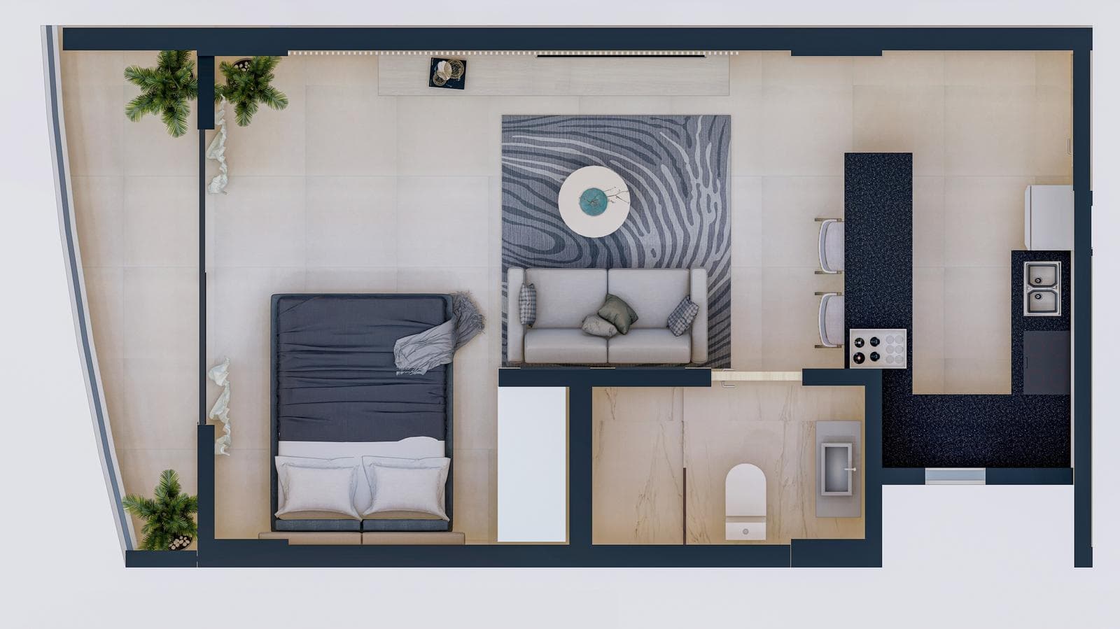 Departamento en venta monoambiente en barrio Ykua Sati Asunción edificio Ayre Santa Teresa – 2