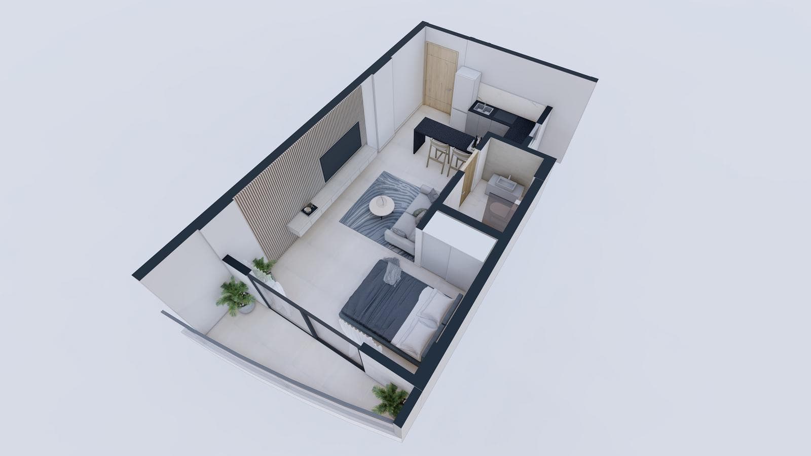 Departamento en venta monoambiente en barrio Ykua Sati Asunción edificio Ayre Santa Teresa – 3