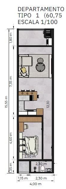 Departamentos en venta 1 dormitorio en Ciudad del Este Edificio Inizio 2 – 3