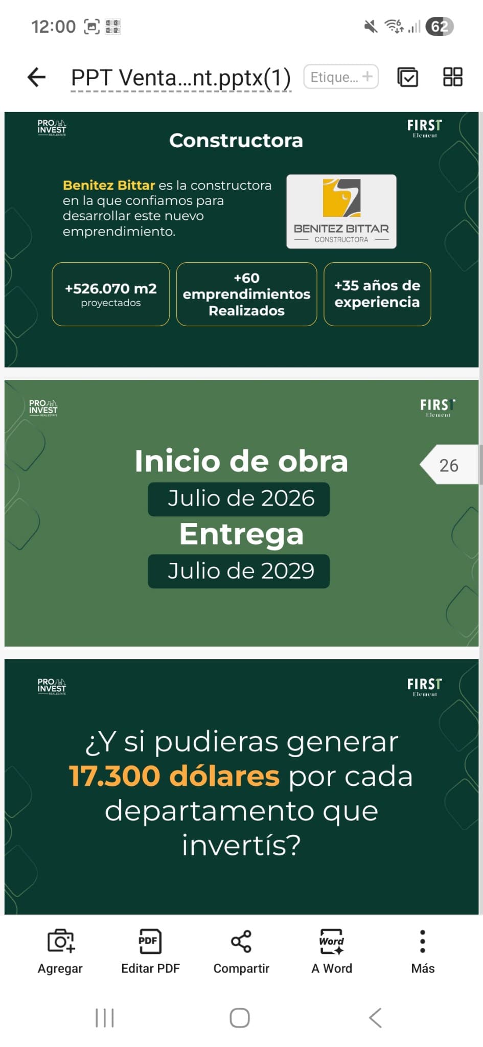 First Element diseñado para generar entre 3.700 y 10.500 dólares netos anuales por cada departamento en que inviertas inverti desde usd 74.926 x 1 dorm. hasta usd 173.082 x 3 dorm.en la zona mas deseada por inversionistas en Asuncion – 3
