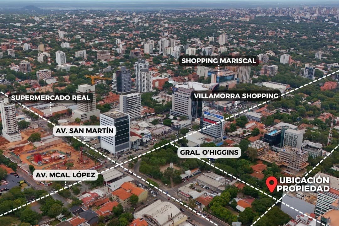 Vendo esquina de 1076 m2 en Villa Morra