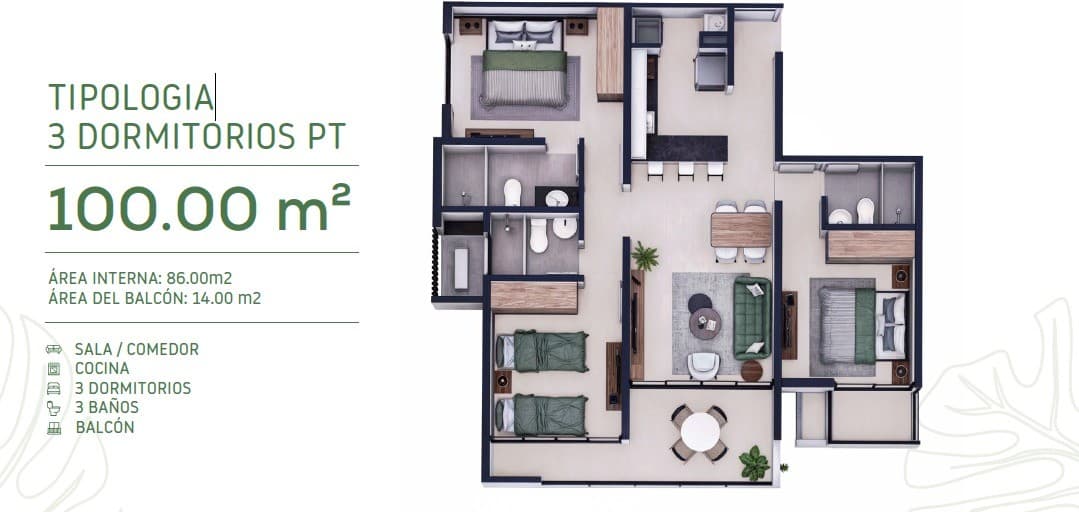 ¡Oportunidad única! Exclusivo monoambiente de 49 m² en pozo, parte de un innovador complejo que abarca una cuadra completa. ¡Invierta en su futuro hogar con estilo y amplitud! – 3