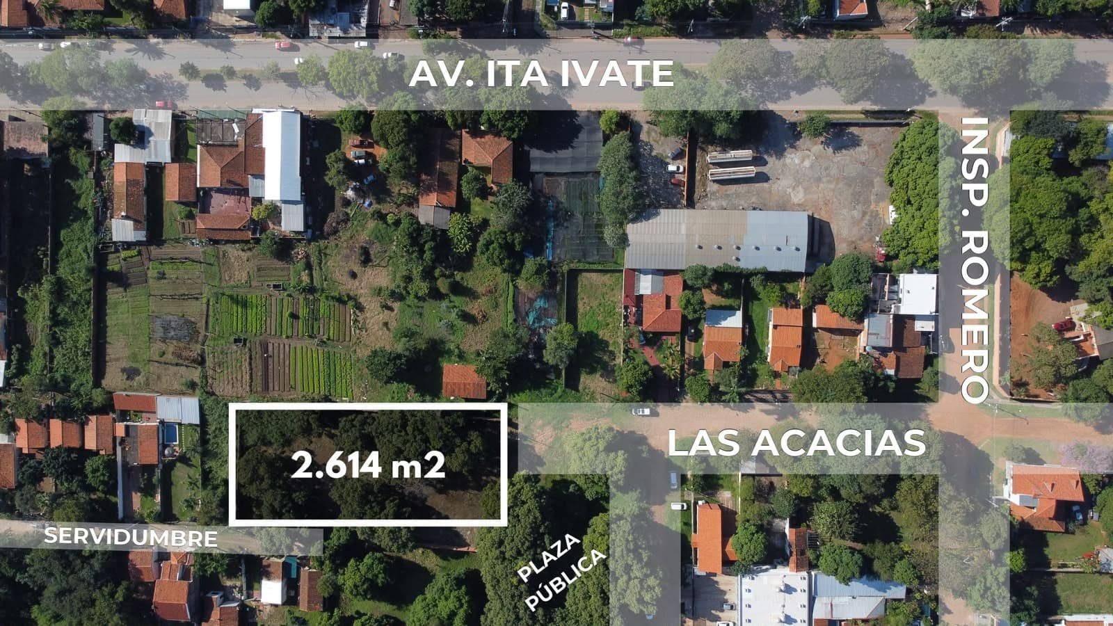 En venta terreno 2.614 m2 amurallado - A minutos de Tape Tuja - Luque.