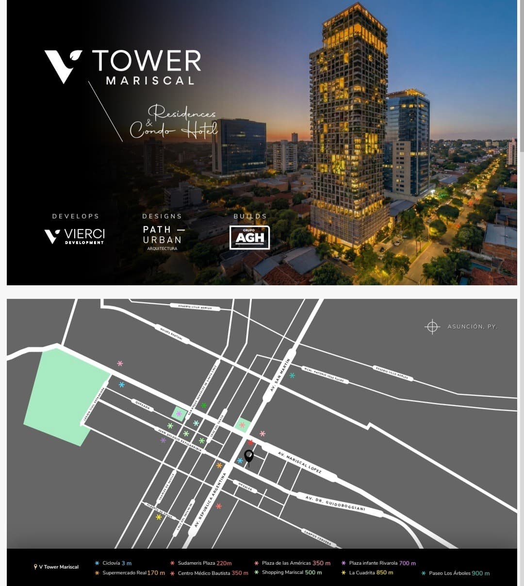 V TOWER Villa Morra: Exclusividad Residencial en una torre familiar exclusiva y Oportunidad de Inversión en un Modelo Híbrido Hotel-ARBNB on acceso y amenities separados.